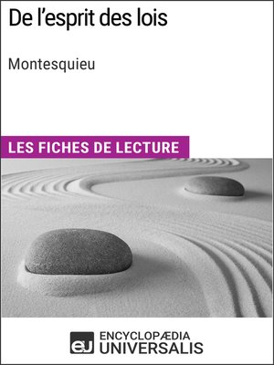 cover image of De l'esprit des lois de Montesquieu